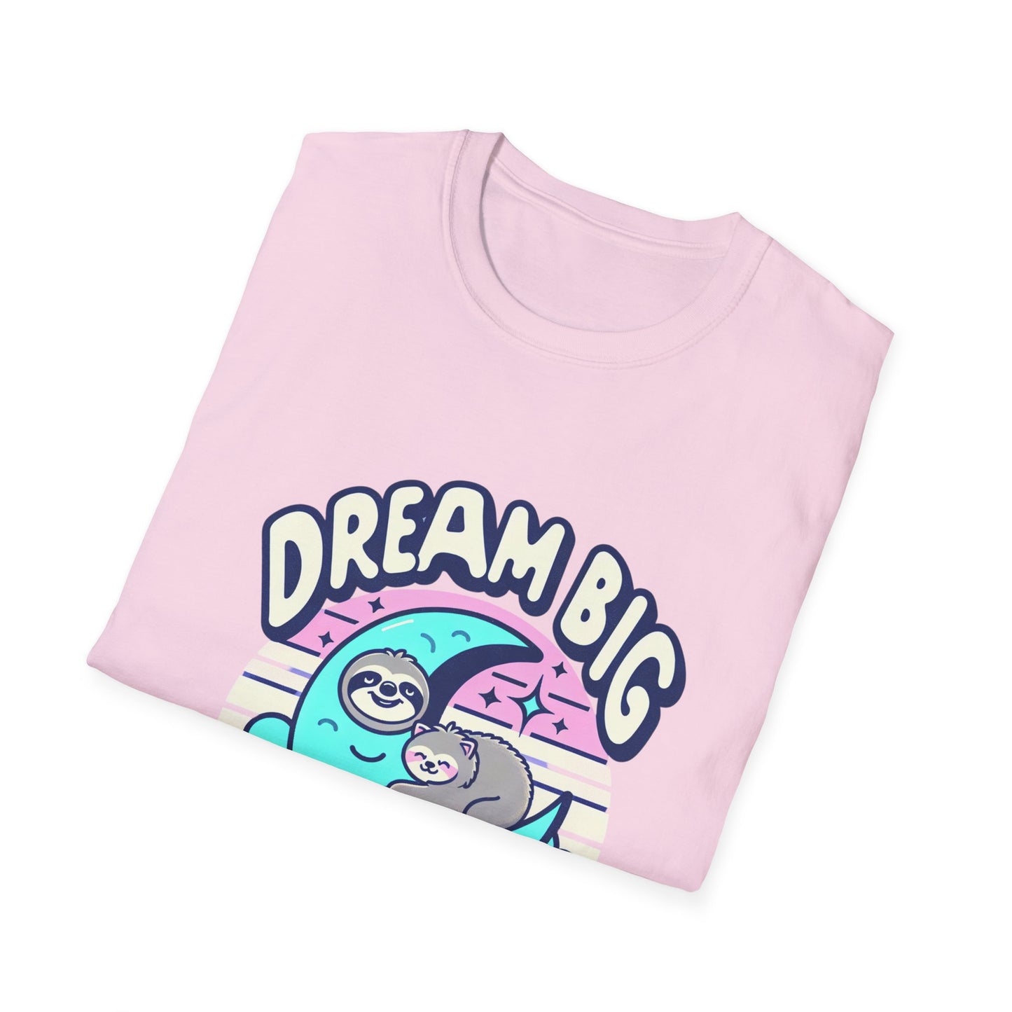 Dream Big Nap Harder Unisex T-Shirt | Relaxed Fit Sloth Graphic Tee
